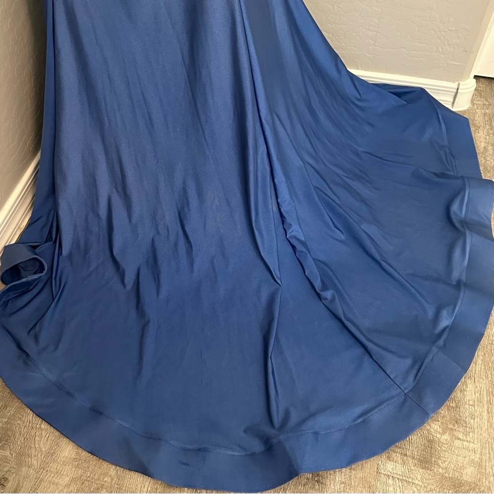 🔴FINAL CLEARANCE NEW JOVANI SZ 14 BLUE FRONT SLIT FORMAL EVENING GOWN DAMAGED - Picture 13 of 16